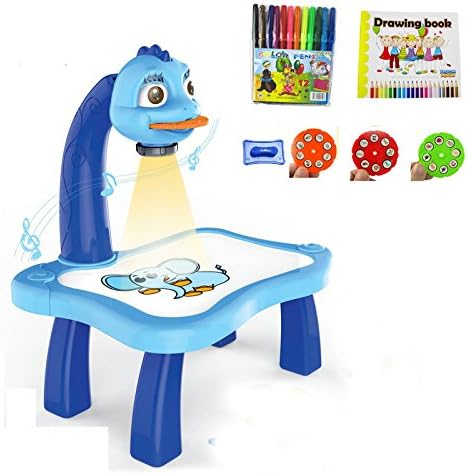Children Kids Multifunctional Educationally Drawing Toys Sets Painting Toy projector Learning Drawing Desk 12 Pens 24 Patterns
