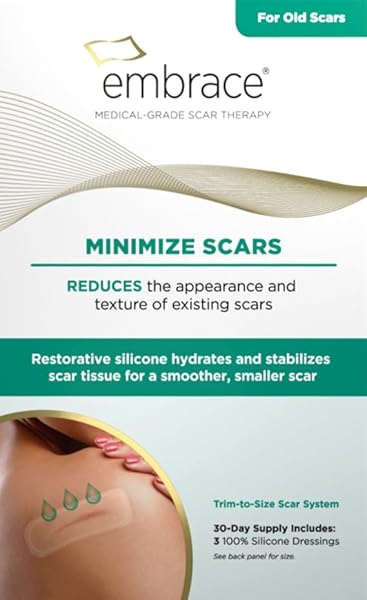 EMBRACE MINIMIZE FOR OLD SCARS, CUT-TO-SIZE LARGE (4.7″) SILICONE SCAR SHEETS, 60 DAY SUPPLY (RECOMMENDED TREATMENT)