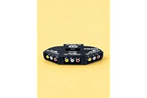 AV Box 3 Input 1 Output 2 Input 1 Output, Composite Audio Video Selector Converter with Cable for Home Theater TV