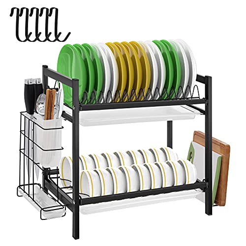 Dish Drying Rack with Drain Board ,Tsmine Kitchen Drying Rack Dish