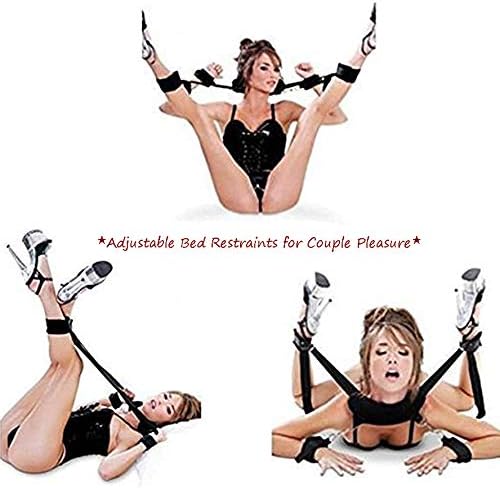 Rês&trâînts Couple Game Set Handcuff Strap Kit with Soft Adjustable Harness Straps, Neck Pads and Wrist Ankle Cuffs