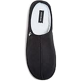 Lucky Brand Mens Microsuede Memory Foam Sherpa Clog Slippers, Warm Fuzzy Bedroom Slipper, Comfortable Indoor Outdoor House Shoes