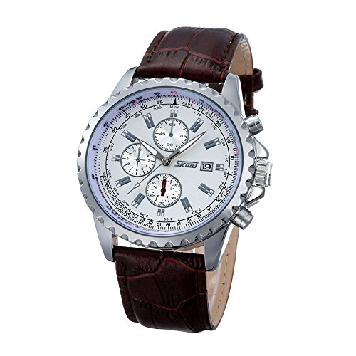 Men s watch waterproof japanese quartz date clock and p…