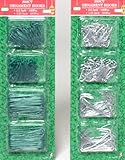 2 Packs Christmas Holiday Ornament Hanger Hooks GREEN & SILVER (each pack contains 300pc)