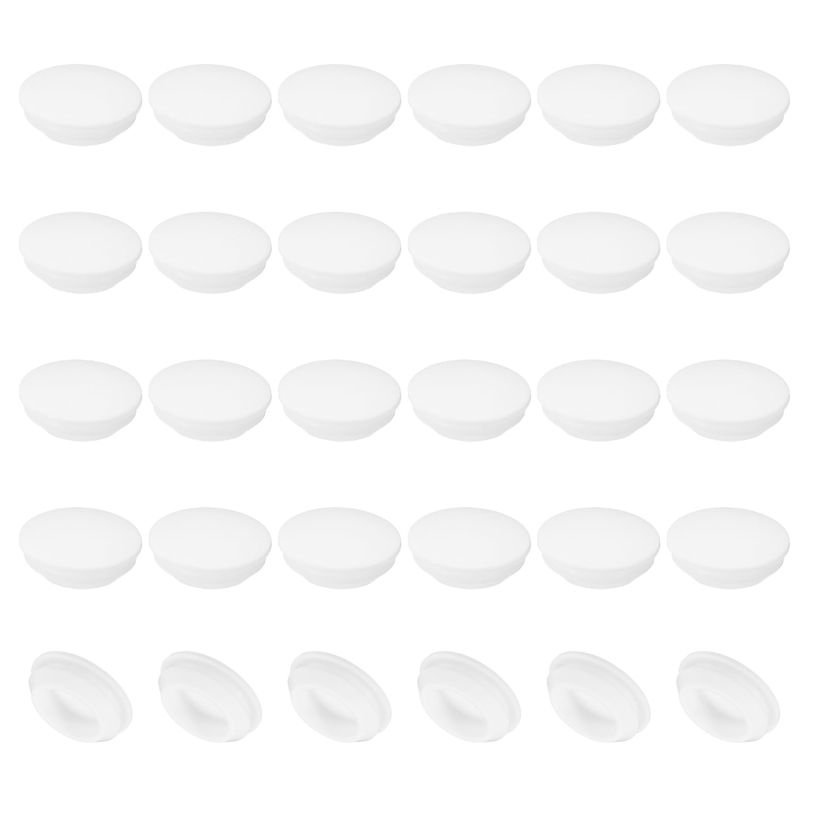 PATIKIL 20mm Diameter Silicone Round Snap, 30 Pcs in Type Locking Furniture Hole Plug Button Protective Cover Cap Head Fit for 2.5-20mm Hole for Seal Bulkhead Cylinder Hole, White