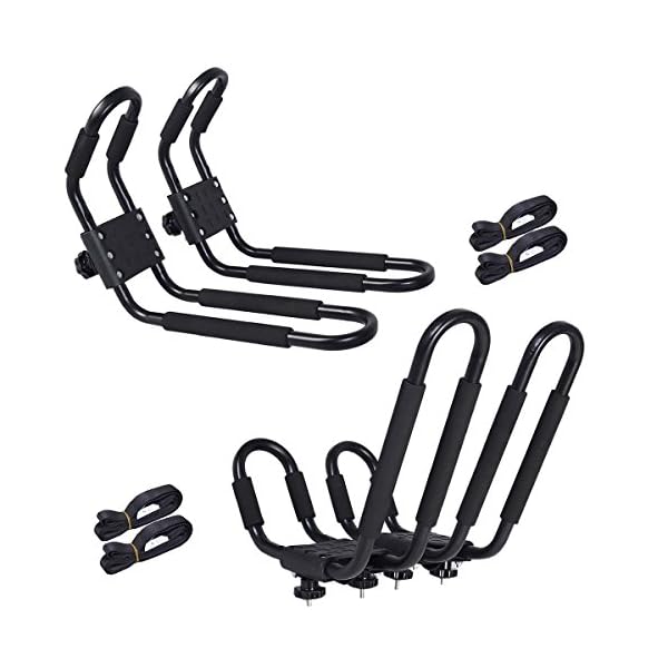 2-Pair-Universal-Canoe-Car-Top-Mount-Carrier-Roof-Rack-Kayak-Boat-SUV-VAN-J-bar