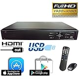 1stPV HD-TVI/Analog/IP 3 in 1 True-HD 1080p H.264 Digital Video Recorder Internet &amp; Mobile Phone HDMI Smart Recording Playback Great for Home Office CCTV System, 8CH HD-TVI DVR, w/ 1TB HDD