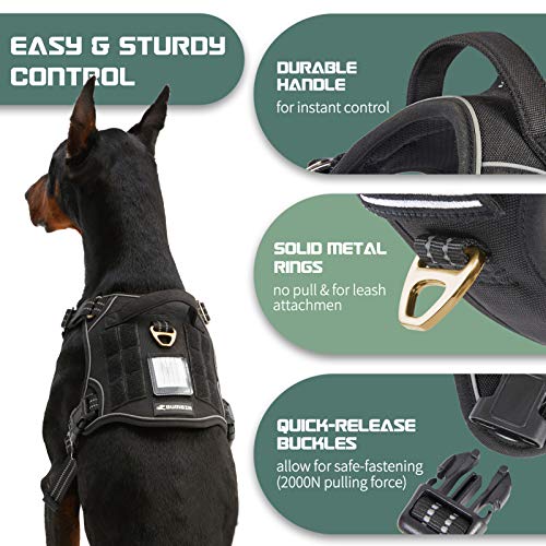 BUMBIN Tactical Dog Harness for Large Medium Small Dogs No Pull, Famous TIK Tok No Pull Dog Harness, Fit Smart… - Image 5