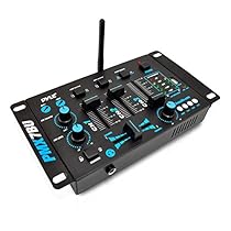 Pyle PMX7BU Bluetooth 3-Channel DJ MP3 Mixer, Mic-Talkover, USB Flash Reader, Dual RCA & Microphone Inputs, Headphone Jack
