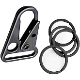 12 Pieces 1 Inch Enlarged Mouth Clip Sling Clasp Hook for Keychain Snap Hooks Outdoor Bag Backpack Tactical Carabiners