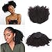Anrosa Kinky Curly Ponytail 4C Afro Ponytail for Natural Hair Curly Ponytail Piece Kinkys Curly Drawstring Kinky Coily Ponytail Clip in Ponytail Extension for Black Women 10 Inch