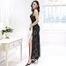 Miusol Women's Sleeveless Long Black Lace Split Side Evening Formal Dress, Black, Medium