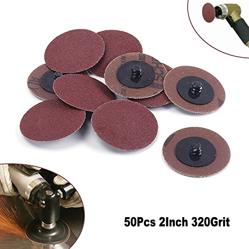 50Pcs 2 Inch 320 Grit Roll Lock Grinding Discs Abrasives Tool for Motorcycles, Bicycle Parts,Stainless Steel Utensils Products Metal Processing Polishing