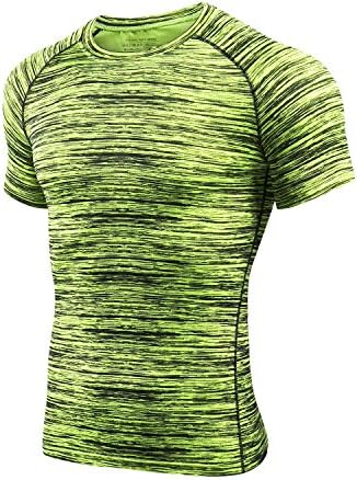 TRYSIL Men's Compression Shirt Short Sleeve Top Tee Running Shirt Quick Dry Sportswear Elastic Baselayer Tights