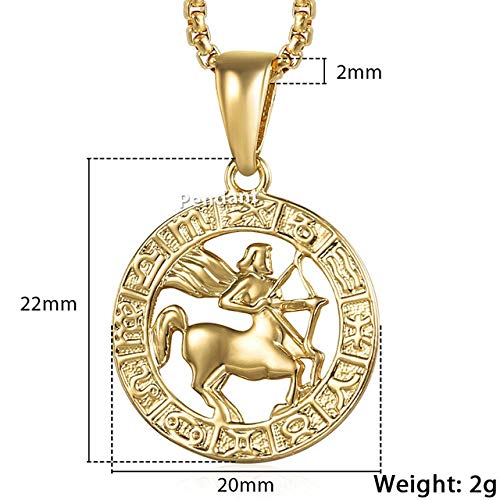 Necklace Men'S Women'S Zodiac Sign Gold 
