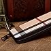 Women's Hand Woven Zip Around Leather Wallet Long Clutch Purse (plaid)