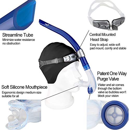 COPOZZ Swim Snorkel for Lap Swimming Swimmers Training Snorkeling