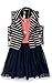 Beautees Girls' Big Sleevless Stripe Moto Jacket Over Dress