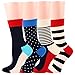 RioRiva Women Casual Cotton National Flag Ankle Crew Socks 4 Pack ,US 5-9/EU 35.5-40,WSK34-Blue