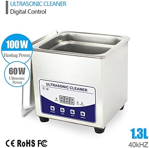 Messer industrial Professional Industry Heated Ultrasonic Cleaner 1.3L , Scientific Labs and Golf Clubs. Jewelers, Opticians, Watchmakers with Timer Degas Bath