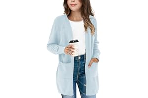 Amarmia Girl's Open Front Cardigan Long Sleeve Knit Sweaters Kids Solid Cute Casual Loose Outerwear Coats with Pockets