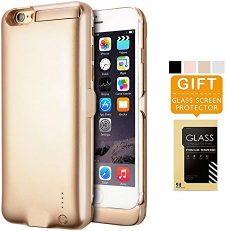 iPhone 6 6s Battery Case LINKPAL 5800mAh Polymer Battery 2.5hrs Fast Recharge Rate Gold battery Charger Charging Case Battery Pack Charger Case , 200% Extra Battery (5800mAh-Gold)