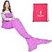 yashidali Wearable Mermaid Tail Blanket Crochet, All Seasons Warm Knitted Bed Blanket Sofa Quilt Living Room Sleeping Bag for Kids and Adults, Classic Pattern, 70.9