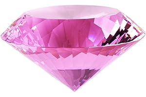 YARRKC Crystal Glass Diamond Shaped Decoration, Pink 60mm Jewel Paperweight,Gift Decoration Idea For Christmas, Thanksgiving (Please identify our brand Yarr Store)