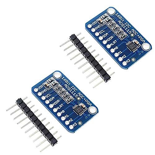 KeeYees 2 Pack 16 Bit 4 Channel I2C IIC Analog-to-Digital ADC Converter High Precision ADS1115 PGA ADC Converter Development Board for Arduino Raspberry Pi