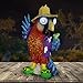 Exhart Garden Sculpture, Solar Party Parrot Garden Statue, LED Eyes, Outdoor Lawn and Yard Decoration, 11 x 5.5 x 15 Inch