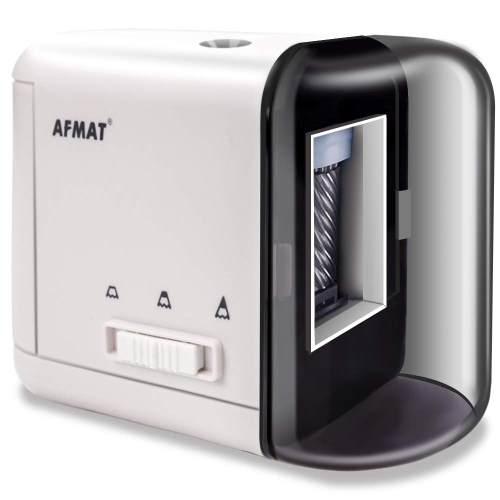 Mua えんぴつ削り 電動 鉛筆削り Afmat 電動シャープナー 6 8mm対応 芯先太さ調節 乾電池 Acアダプターと Usb給電 折芯除去機能付き 長寿命 子供 学校 入園入学 事務用 6 8mmの2b鉛筆 色鉛筆に適用１２ヶ月間保証付き 白い Tren Amazon Nhật Chinh Hang 21 Fado