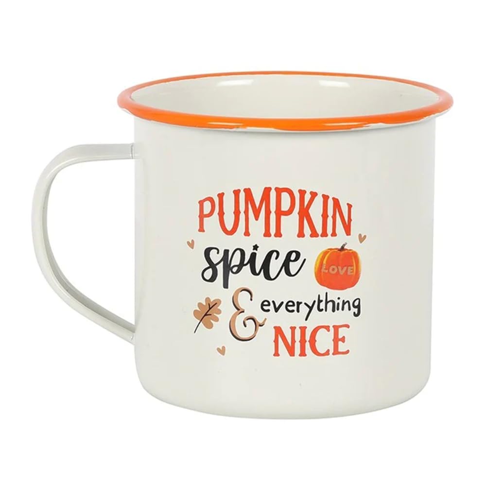 something different HA_40331 Enamel Mug | Pumpkin Spice | 1pc. 165g, White