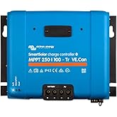 Victron Energy SmartSolar MPPT Tr VE.Can Solar Charge Controller (Bluetooth) - Charge Controllers for Solar Panels -250V, 100 amp, 12/24/36/48-Volt