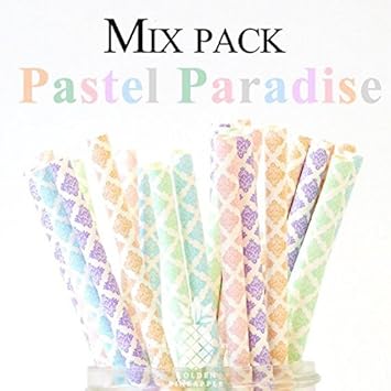 Amazon 紙ストロー Mix ドリンク ストロー 紙 ペーパーストロー