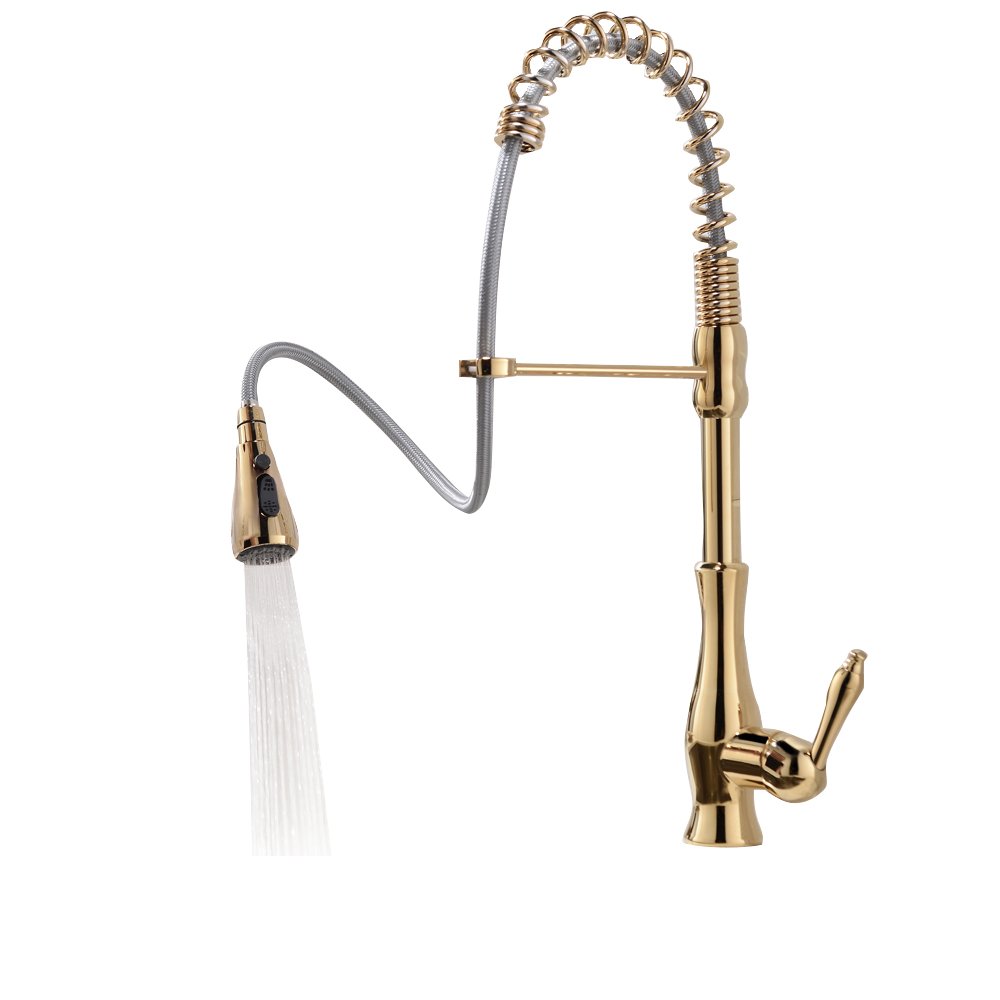 Best Brushed Gold Kitchen Faucet Three Hole