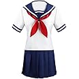 WKDTWCOS Women Anime Yandere Simulator Ayano Aishi Yandere Chan Cosplay Costume School Uniform Japanese Sailor Girl