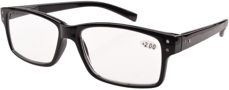 Eyekepper Vintage Reading Glasses-5 Pack Black Frame Glasses for Men Reading,Reader Eyeglasses Women, Black-5pcs All Clear Lens, +4.00 - Image 3