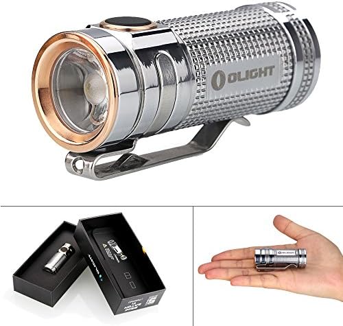 Olight® S MINI Baton Ti/CU/Br/SS LED Torch Side-switch EDC Flashlight with Cree XM-L2 LED and 1600mAh CR123A Battery S mini Ti/CU/Br/SS(Polished, Bead Blasted, Rainbow PVD,Raw Copper,Rose Gold,Black,Br,Stainless Steel Optional)(Limited Edition)