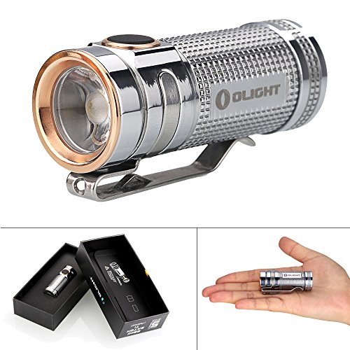 Olight® S MINI Baton Ti/CU/Br/SS LED Torch Side-switch EDC Flashlight with Cree XM-L2 LED and 1600mAh CR123A Battery S mini Ti/CU/Br/SS(Polished, Bead Blasted, Rainbow PVD,Raw Copper,Rose Gold,Black,Br,Stainless Steel Optional)(Limited Edition)