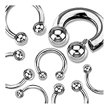 Stainless Steel Internally Threaded Horseshoe Circular Barbell (Select Style/Size Below)