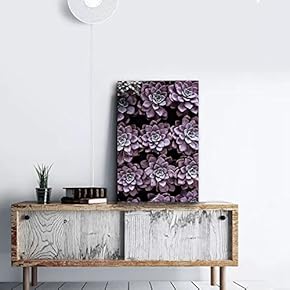 Canvas Wall Art - Purple Succulent Pots - Giclee Print Gallery Wrap Modern Home Art Ready to Hang - 12x18 inches