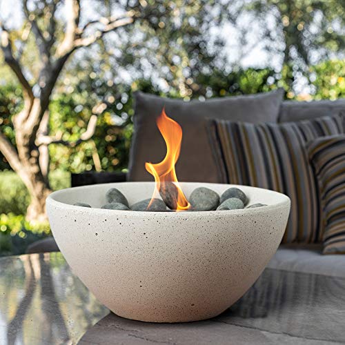 TerraFlame Basin Fire Bowl Table Top Portable Concrete Fire Pit for