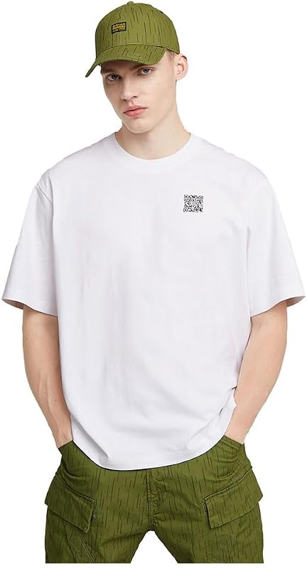 Homme T-shirt QR Mini Maxi Boxy, Blanc (white D25975-C784-110), M — photo 1 sur 7