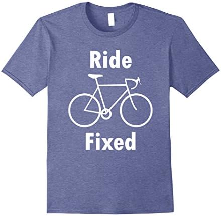 Mens Ride Fixed Gear Bikes Shirt - Fixies For Life Large Heather Blue