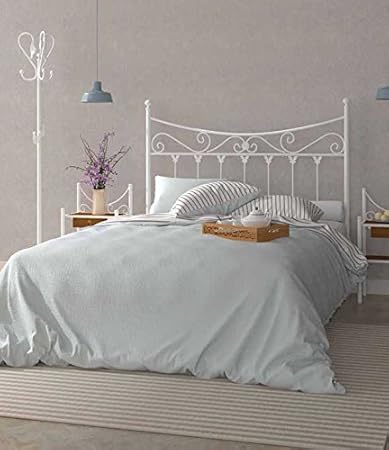 FACTORY MUEBLES - Cabecero de forja nacional Modelo Coín, color Blanco