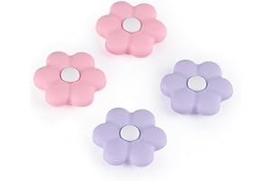 CASOSEXPLORELAB Switch 2 Game Console Thumb Grip Caps, Joystick Covers for Nintendo Switch 2, Purple Pink Daisy Flower Soft Silicone Analog Stick Caps for Switch 2 Joycon Controller, Kawaii Cozy Accessories-4PCS