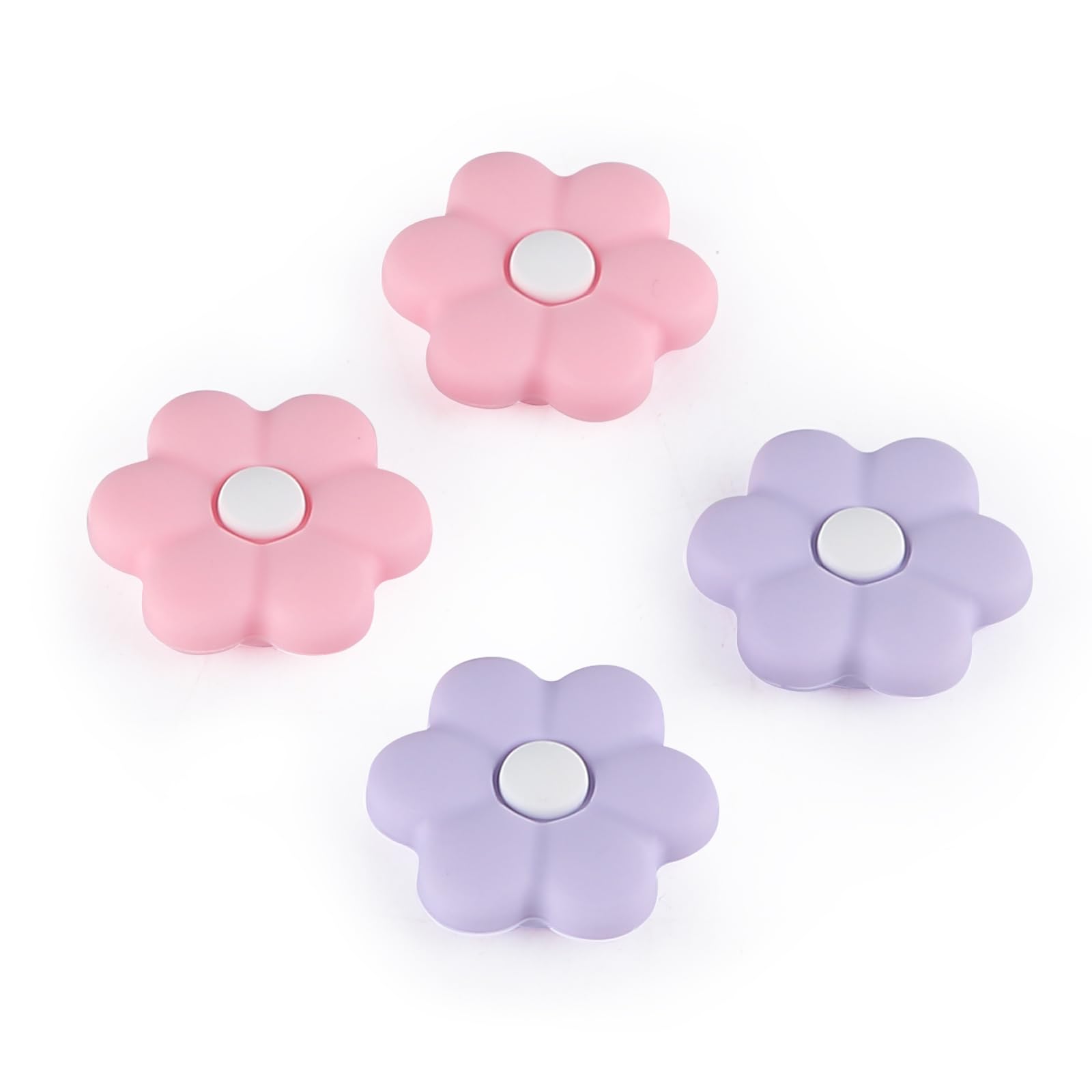 Switch 2 Game Console Thumb Grip Caps, Joystick Covers for Nintendo Switch 2, Purple Pink Daisy Flower Soft Silicone Analog Stick Caps for Switch 2 Joycon Controller, Kawaii Cozy Accessories-4PCS