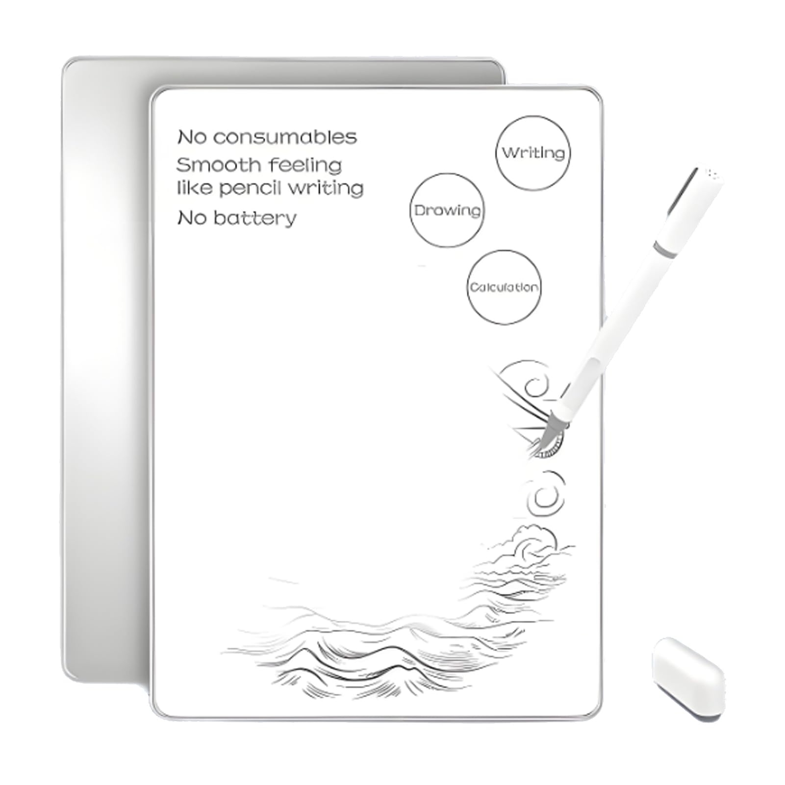 VBESTLIFE LCD Writing Tablet, Smooth Writing Magnetic Drawing Pad with Eraser, for Students, Metal Eye Protection LCD Writing Board