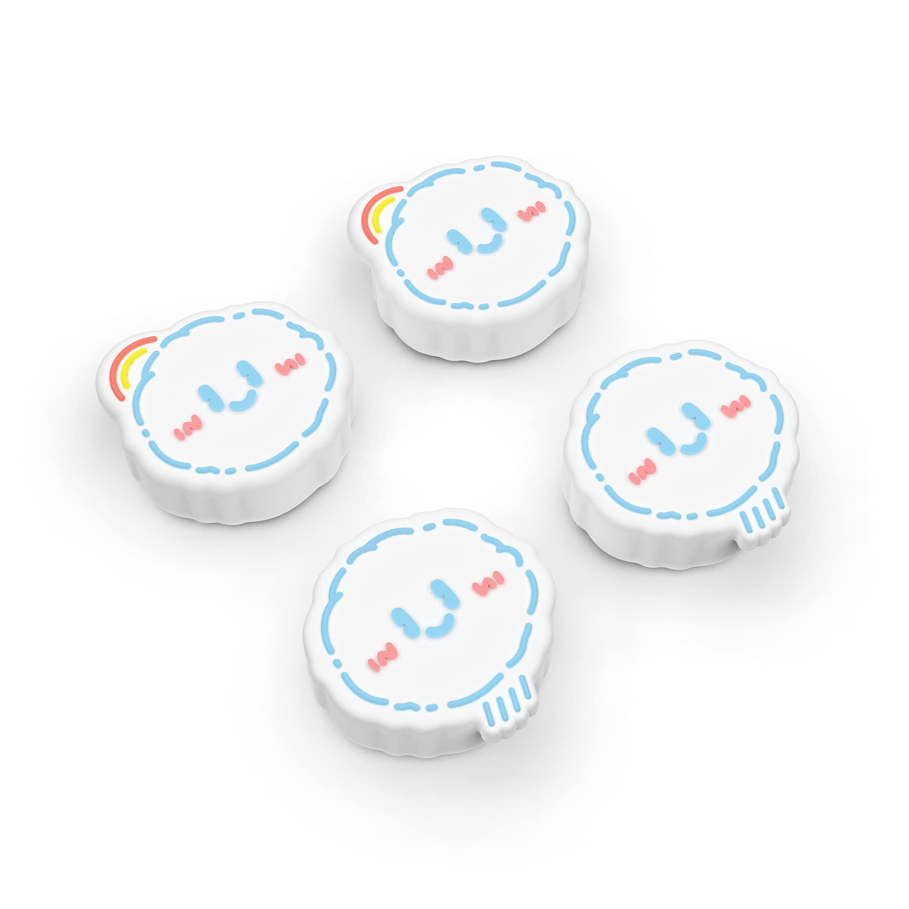 PlayVital Joystick Caps for Nintendo Switch, Thumbstick Grips for Switch Lite, Analog Cover for OLED Joycon Thumb Grip Caps - Rainbow Clouds & Rainy Clouds