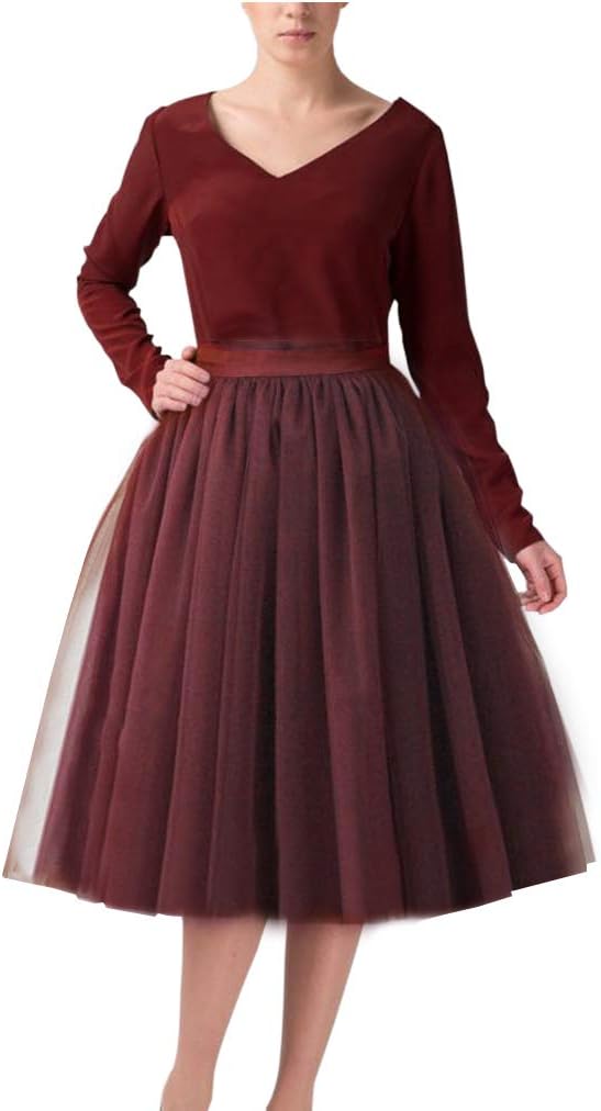 Wedding Planning Women's A Line Short Knee Length Tutu Tulle Prom Party Skirt